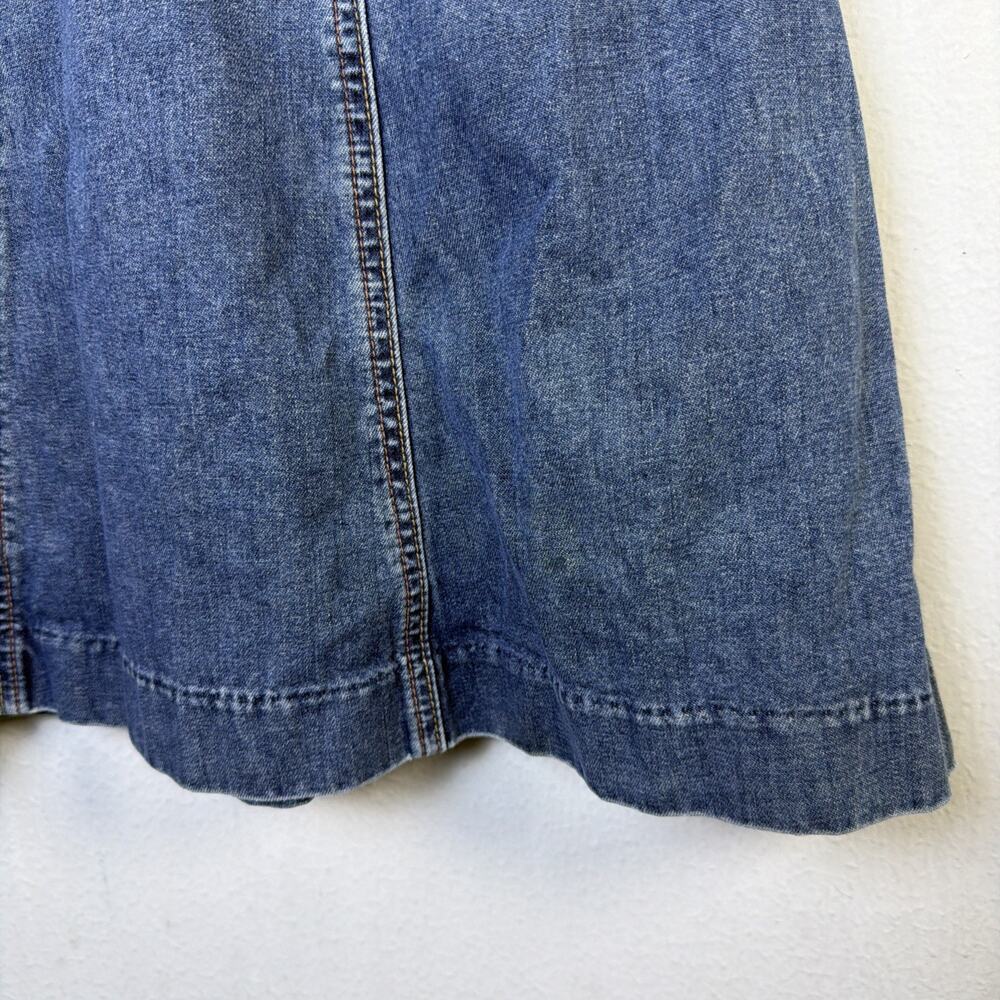 Gap Denim Blue Jean Sz 4 Pockets Belt Women’s Prairie Yellowstone Skirt bohemian - Picture 5 of 10